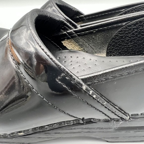Dansko XP Black SZ 7.5 EUR 38 Black Shiny Patent Leather Clog Professional Shoe - Picture 8 of 11